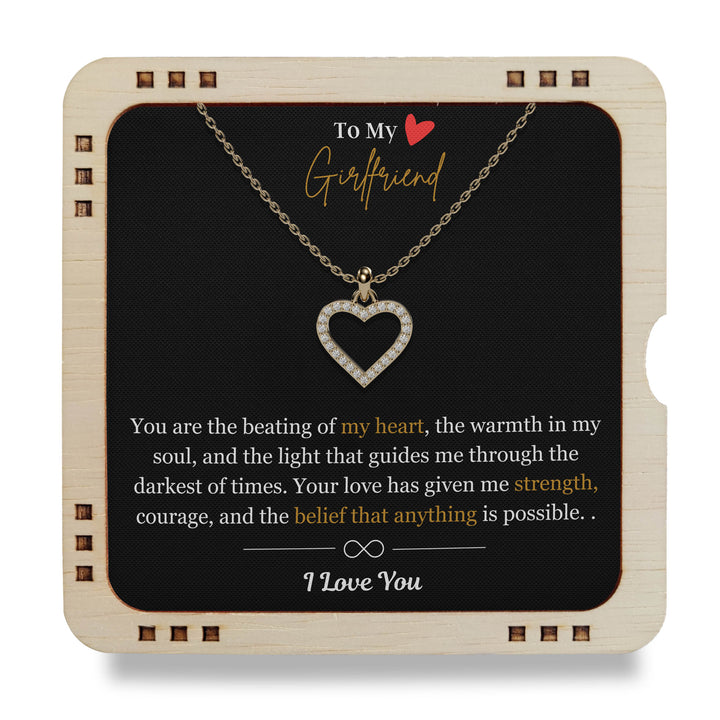 To My Gorgeous Girlfriend - Your love give me strength, 925 Sterling Silver Heart Necklace