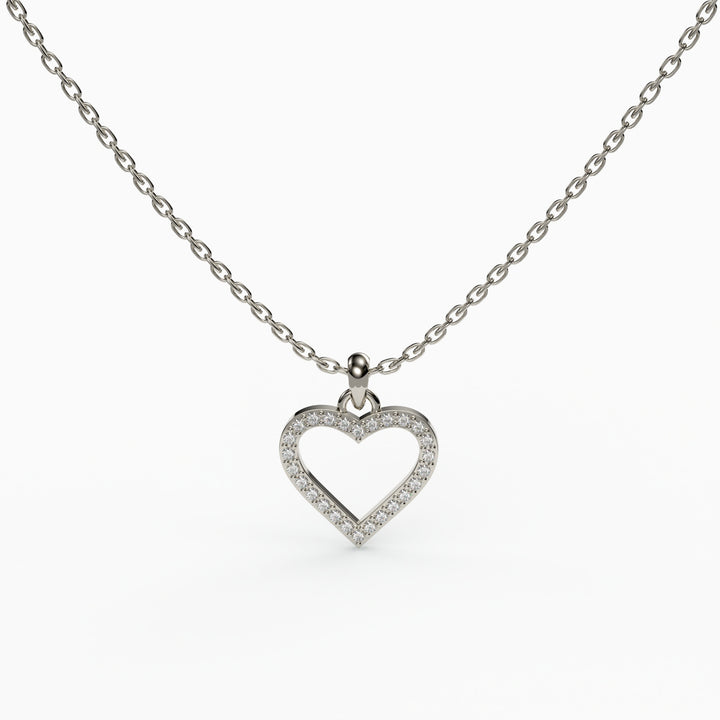 Single Heart Moissanite Diamond Heart Shape Necklace