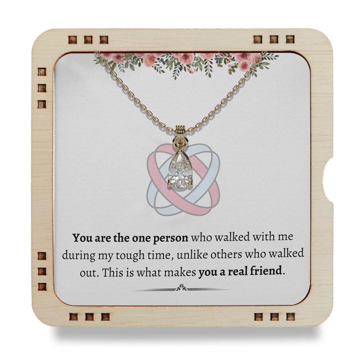 To My Friend - you are real friend, gift from my best friend, 18K gold plated necklace