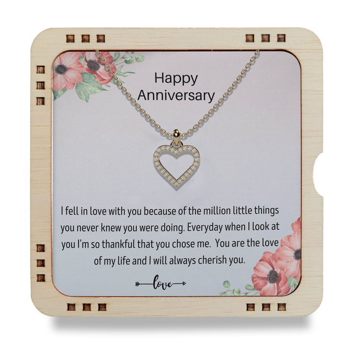 To My Wife - I am so thankful to you / 18k Gold Plated Pendant Chain