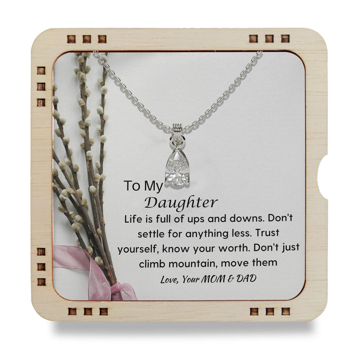To My Daughter - Trust Yourself gift from mom and dad, 925 Sterling Silver necklace
