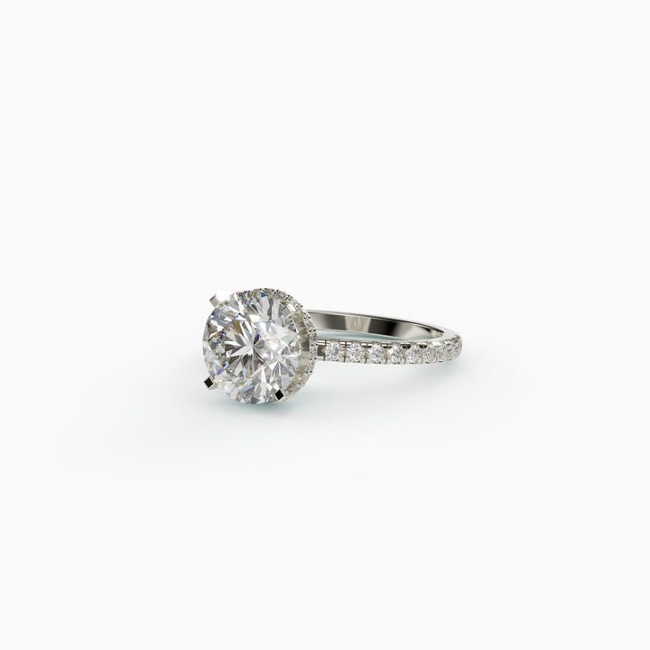 3CT Round Cut Moissanite Ring, Round Solitaire Engagement Ring,