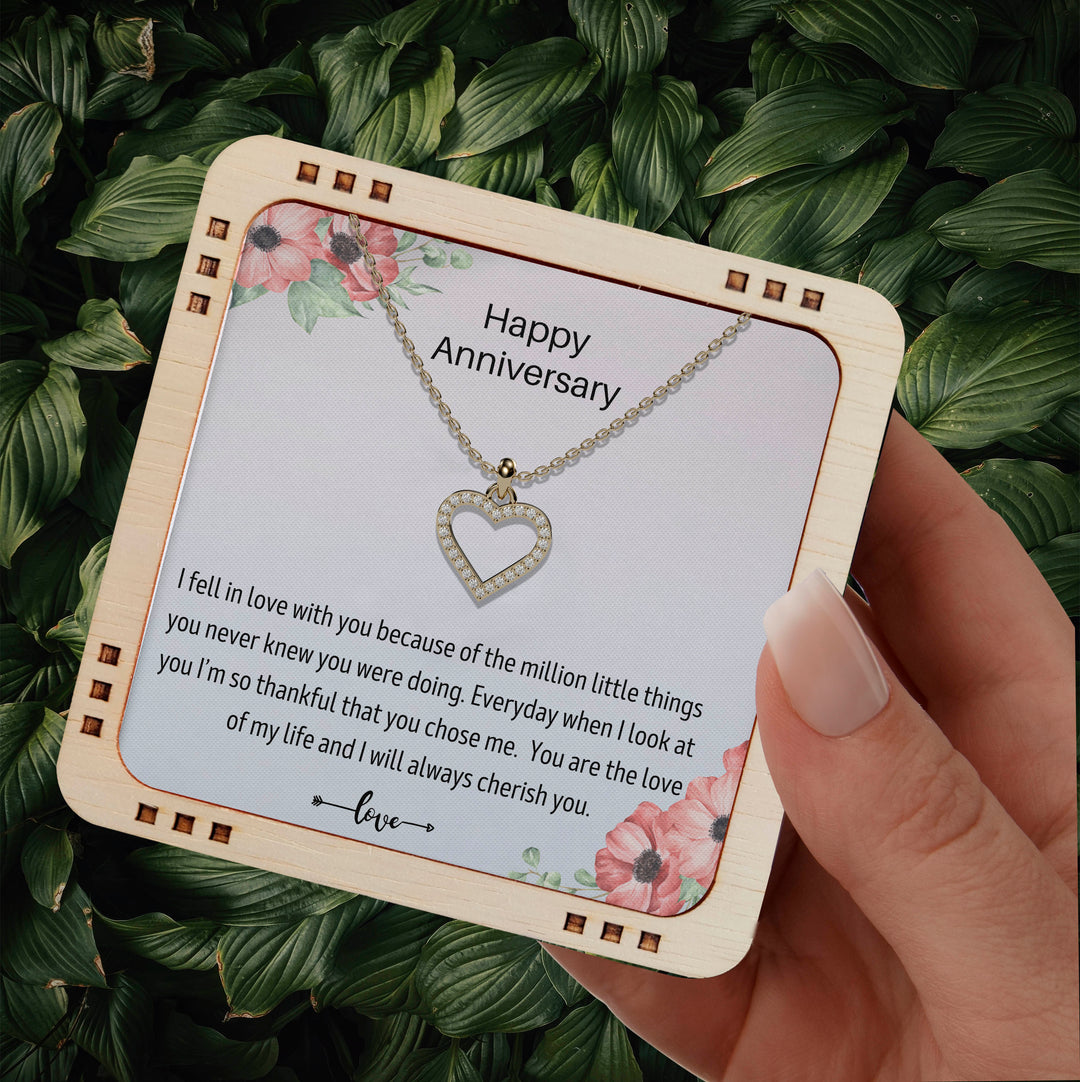 To My Wife - I am so thankful to you / 18k Gold Plated Pendant Chain