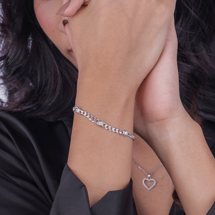Diamond With Cuban link bracelet