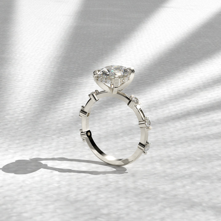 2.5Ct Solitaire Simulated Diamond Hidden Halo Ring