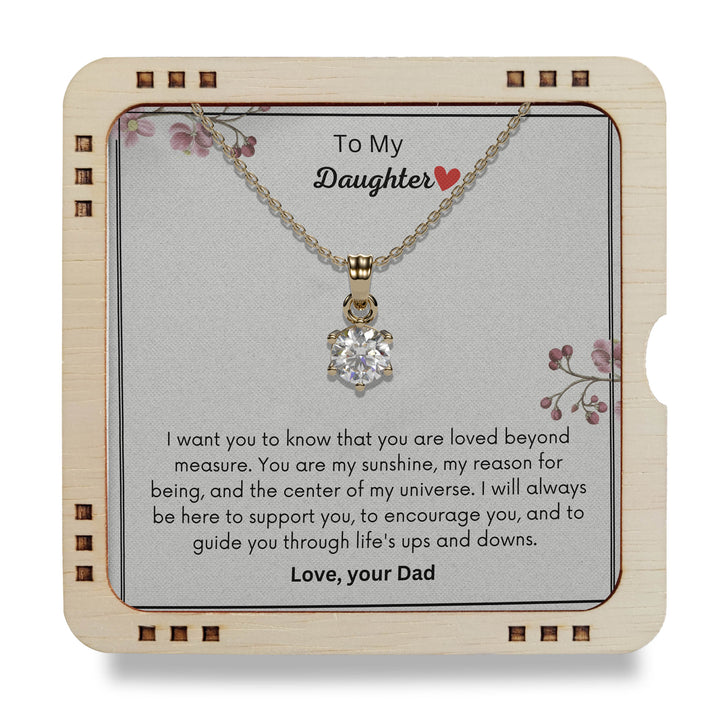 18K Gold Plated Necklace gift for Daughter From dad - You are my Sunshine