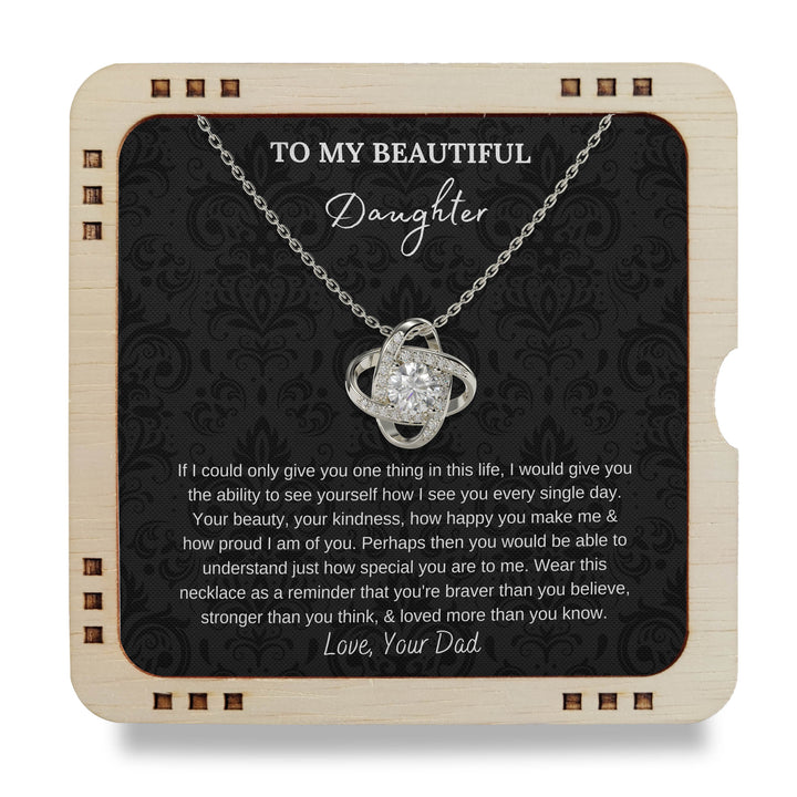925 sterling silver Necklace To My Beautiful Daughter - Love, Your Dad