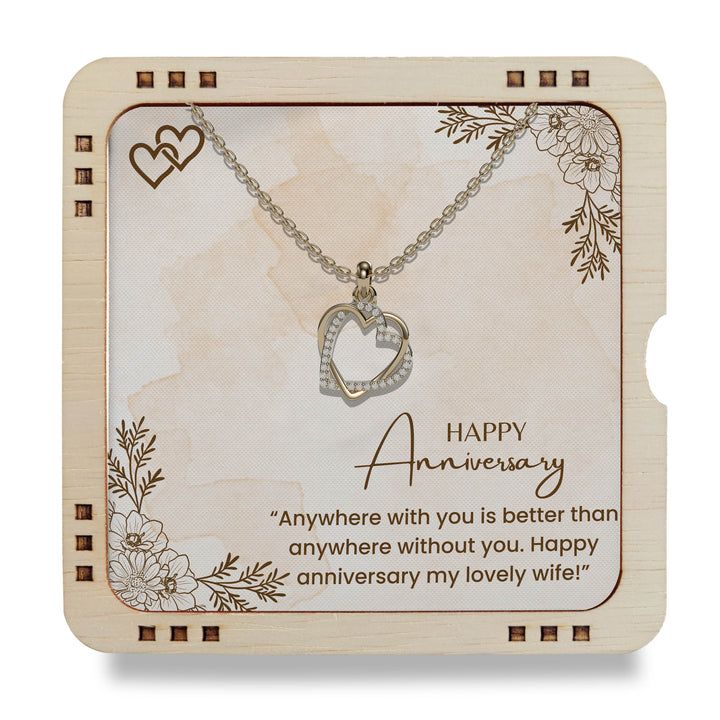 925 Sterling Silver Necklace -To My Lovely Wife Happy Anniversary