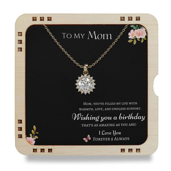 18K Gold Plated Necklace To My Mom - Wishing you a birthday