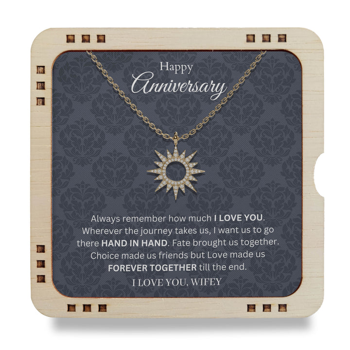 Happy Anniversary- I want us to go there HAND IN HAND, 18K Gold Plated Necklace