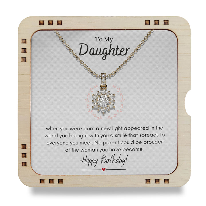 To My daughter - when you were born a new light appeared, 18K gold plated necklace