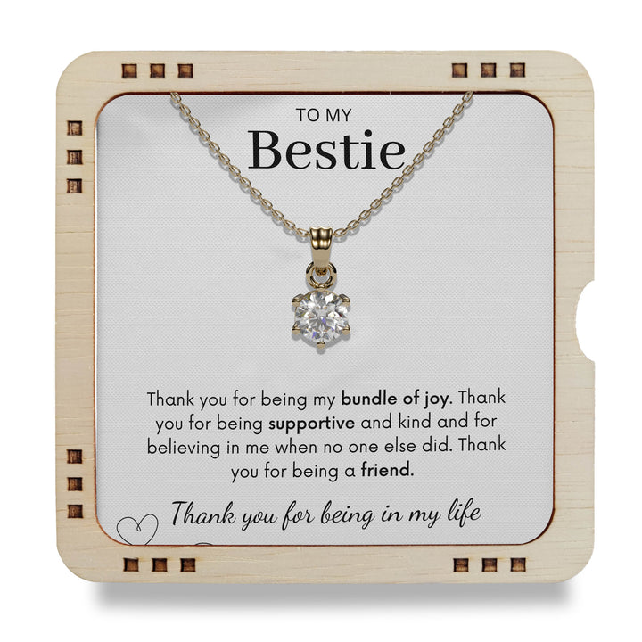 To My Bestie - Thank you for being a friend | gift for BFF 18K Gold Plated Necklace