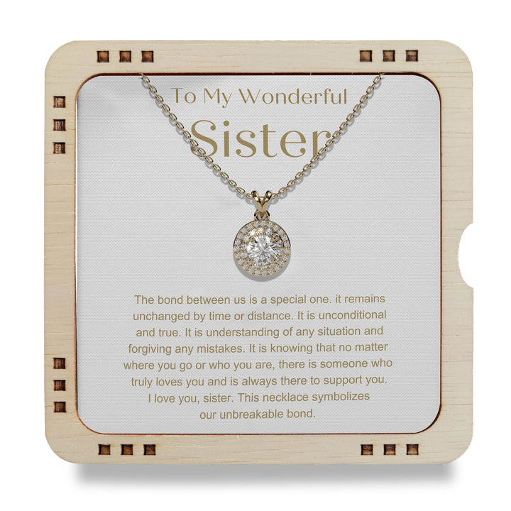 To My Wonderful Sister - always there to support you, 18K Gold Plated Necklace