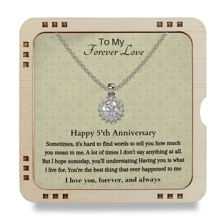 925 Sterling Silver Necklace To My Forever Love - Happy 5'th Anniversary
