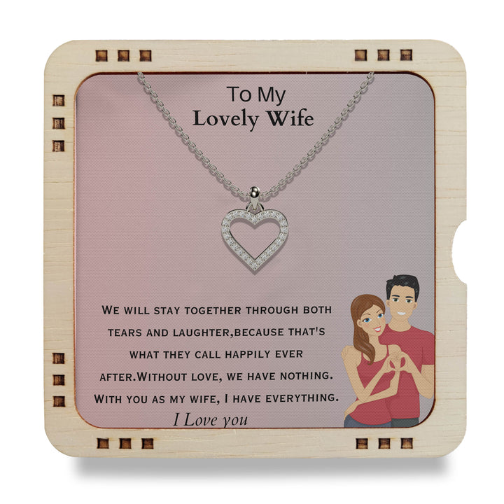 To My Wife - Without Love we have Nothing/ Solid 925 Sterling Silver Necklace From Husband