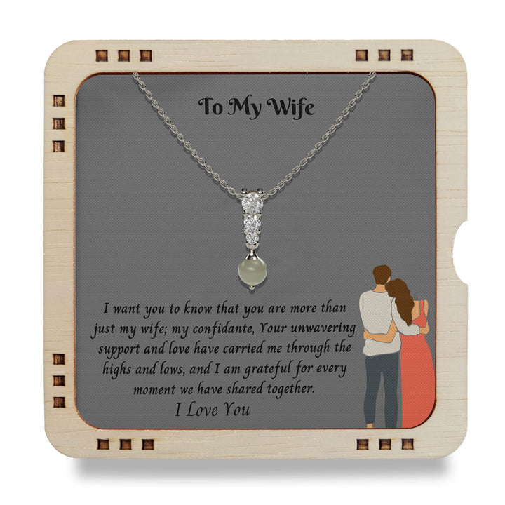To My Wife -18k Gold Plated Solid Necklace/ You are my lovely wife
