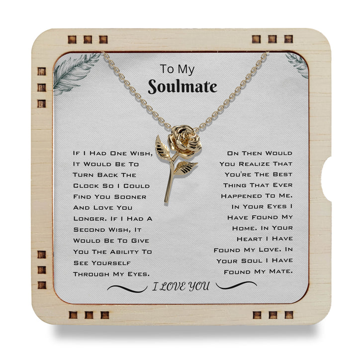 Real 18K Gold Plated Rose Necklace To My Soulmate -  I found my love in You
