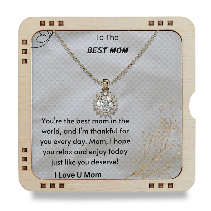 18K Gold Plated Necklace For My Mom - you are the best mom, from son or daughter