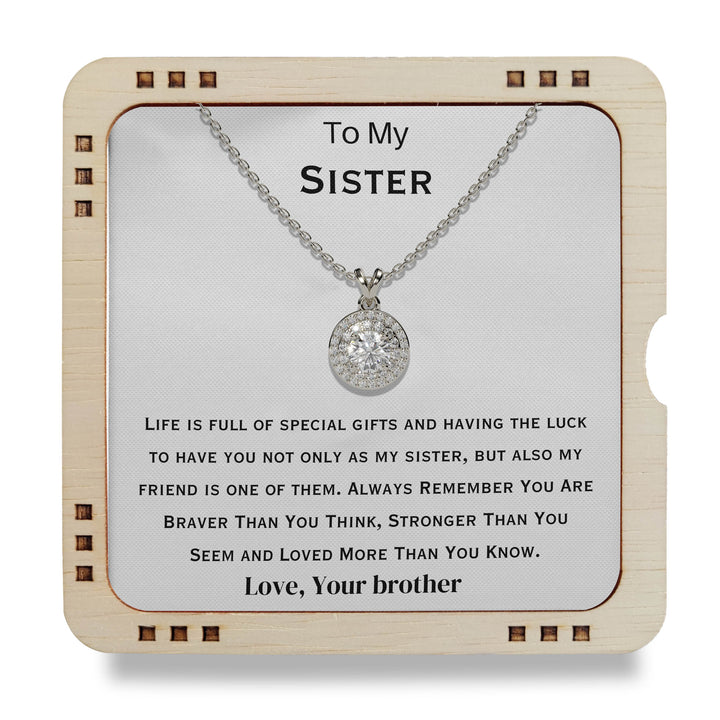 To My  Amazing Sister - You Are My Lovely Sister, 18K Gold Plated Solid Necklace From Brother