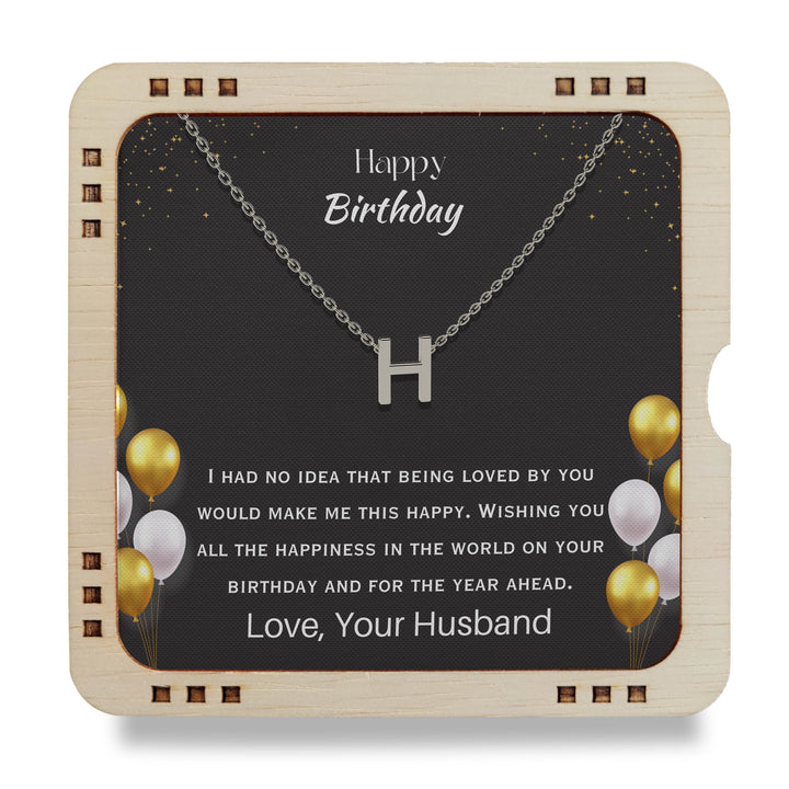 To My Wonderful Wife - Happy Birthday, gift from husband, 925 Sterling Silver Necklace