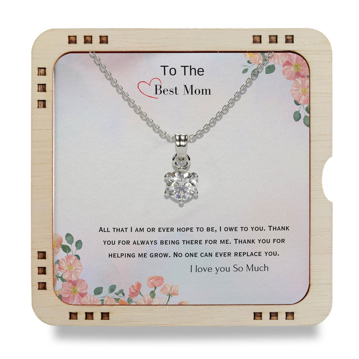 To The Best Mom - No one can ever replace you, 925 Sterling Silver Necklace