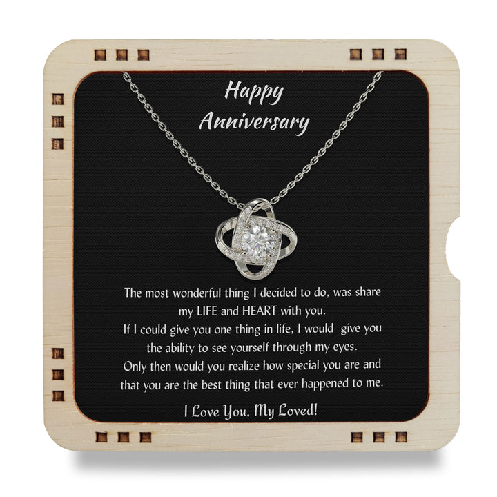 925 Sterling Silver Necklace For wife/ Happy Anniversary - I Love You, My Loved!