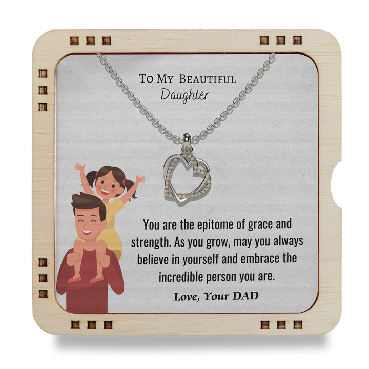 To My beautiful daughter - You are grate daughter gift from dad, 925 Sterling Silver Necklace