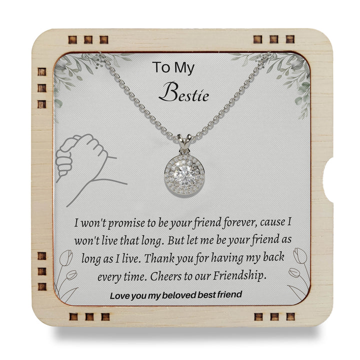 To My Bestie-  Cheers to our Friendship | 925 Sterling Silver Necklace