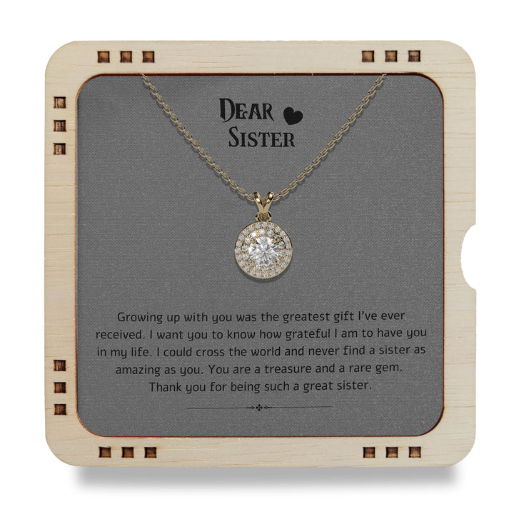 Dear Sister - Thank you for being such a great sister, 925 Sterling Silver Necklace
