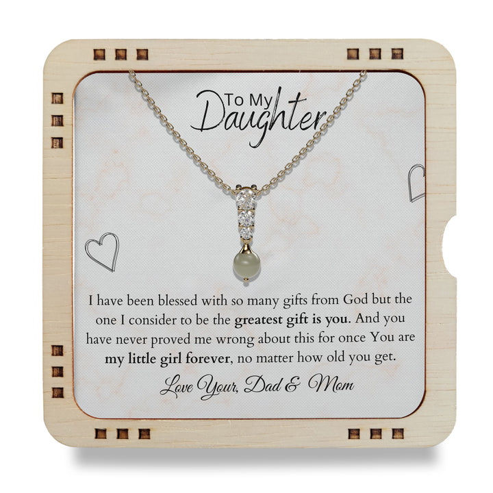 To My Daughter -You are my little girl forever, 18K Gold Plated Beautiful Necklace