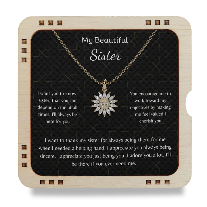 My Beautiful Sister- I'll always be here for you , 18K Gold Plated Necklace