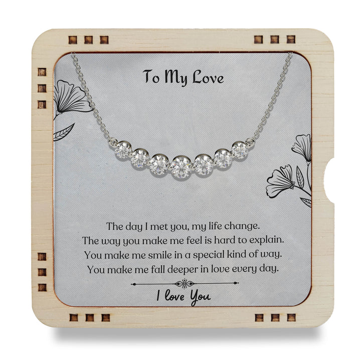 925 Sterling Silver Necklace To My Love - The Day I met you My Life Changes