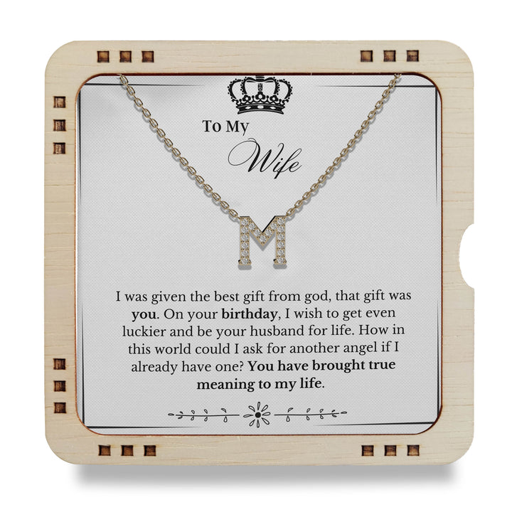 To My Wife- 18K Gold Plated Necklace, On Your Birthday!