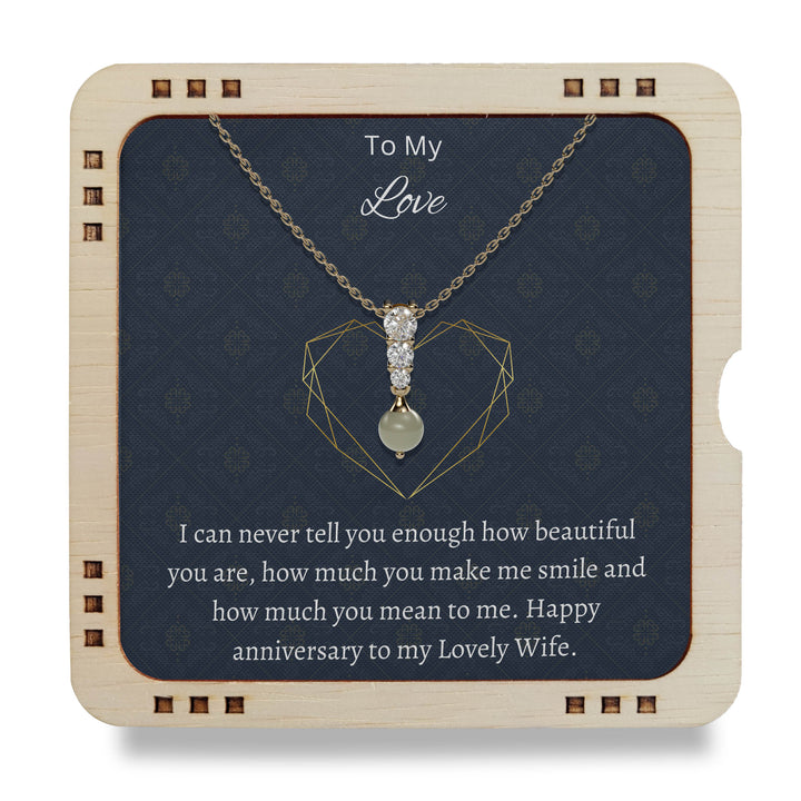 To My Love - Happy anniversary to my Lovely Wife, 18k Gold Plated Necklace