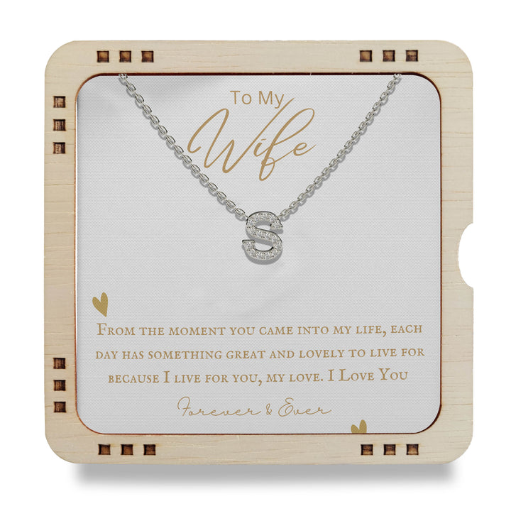 To My Wife- I live for you, my love, 925 Sterling Silver Necklace