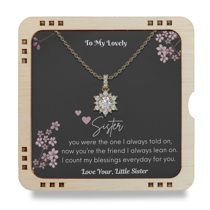 To My Wonderful Sister 18K Gold Plated Necklace - I count My blessing everyday for you