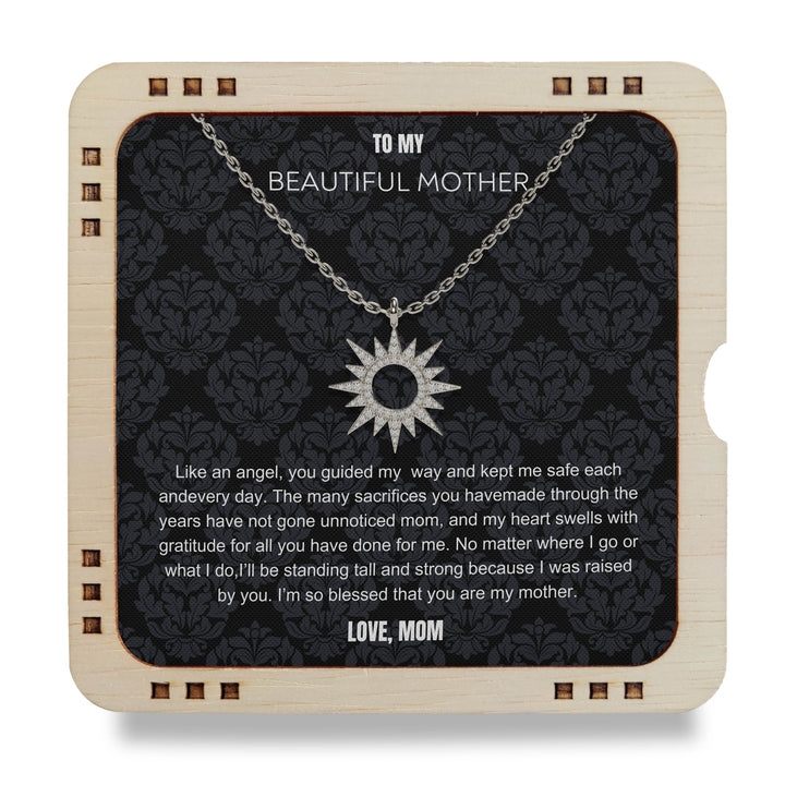 925 Sterling Silver Necklace To My Beautiful Mother- Love, Mom