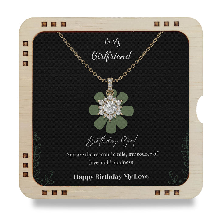 To My Girlfriend- Happy Birthday My Love, 18K Gold Plated Necklace