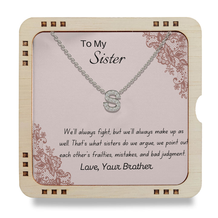 925 Sterling Silver Necklace To My Sister - Love Your Brother