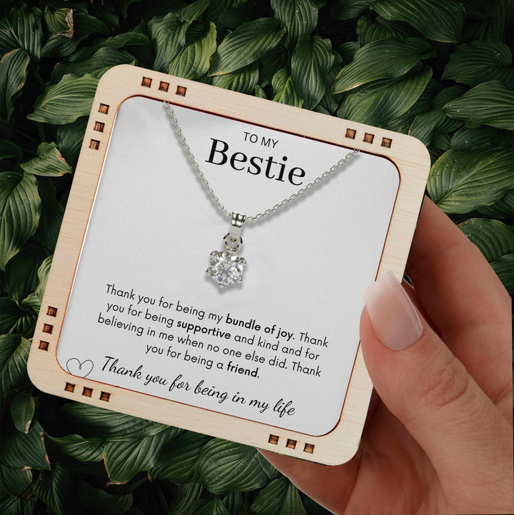To My Bestie - Thank you for being a friend | gift for BFF 18K Gold Plated Necklace