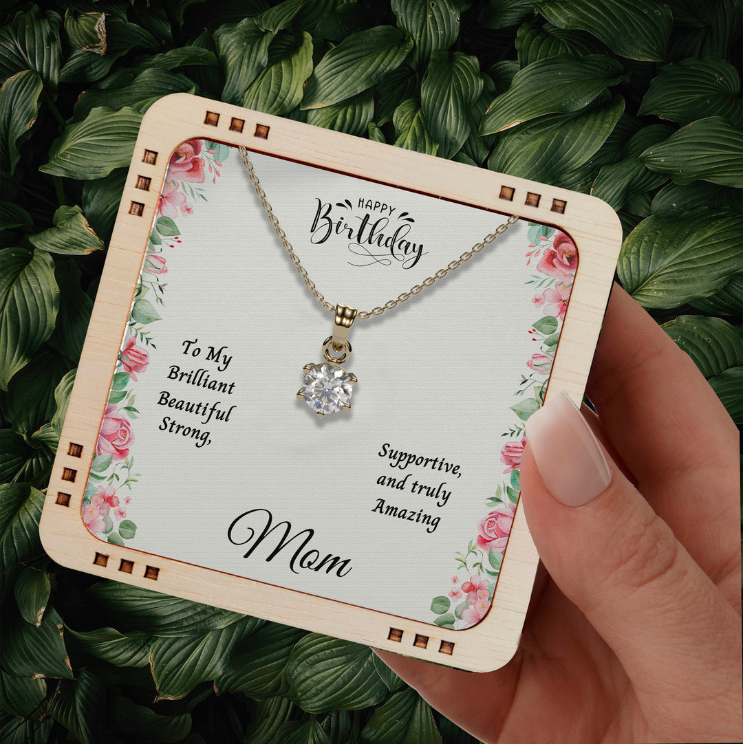 Happy Birthday - Mom, 925 Sterling Silver Necklace